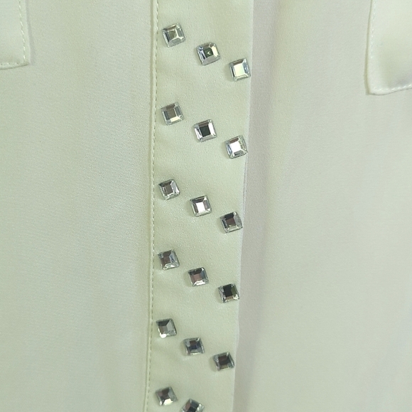 EUC Semi-sheer Jean Darrot 80s Rhinestone Blouse sz 46 AMAZING Euro Plus RARE - Picture 4 of 7
